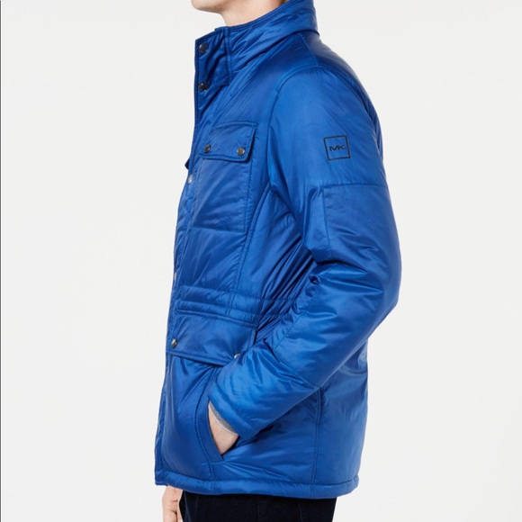 Michael Kors Marine Blue High Collar Padded Jacket - Picture 3 of 6